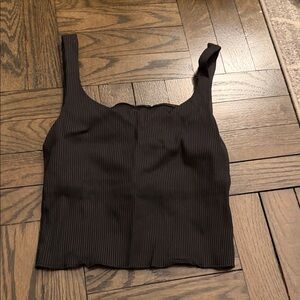 Carbon38 Black Ribbed Crop Top